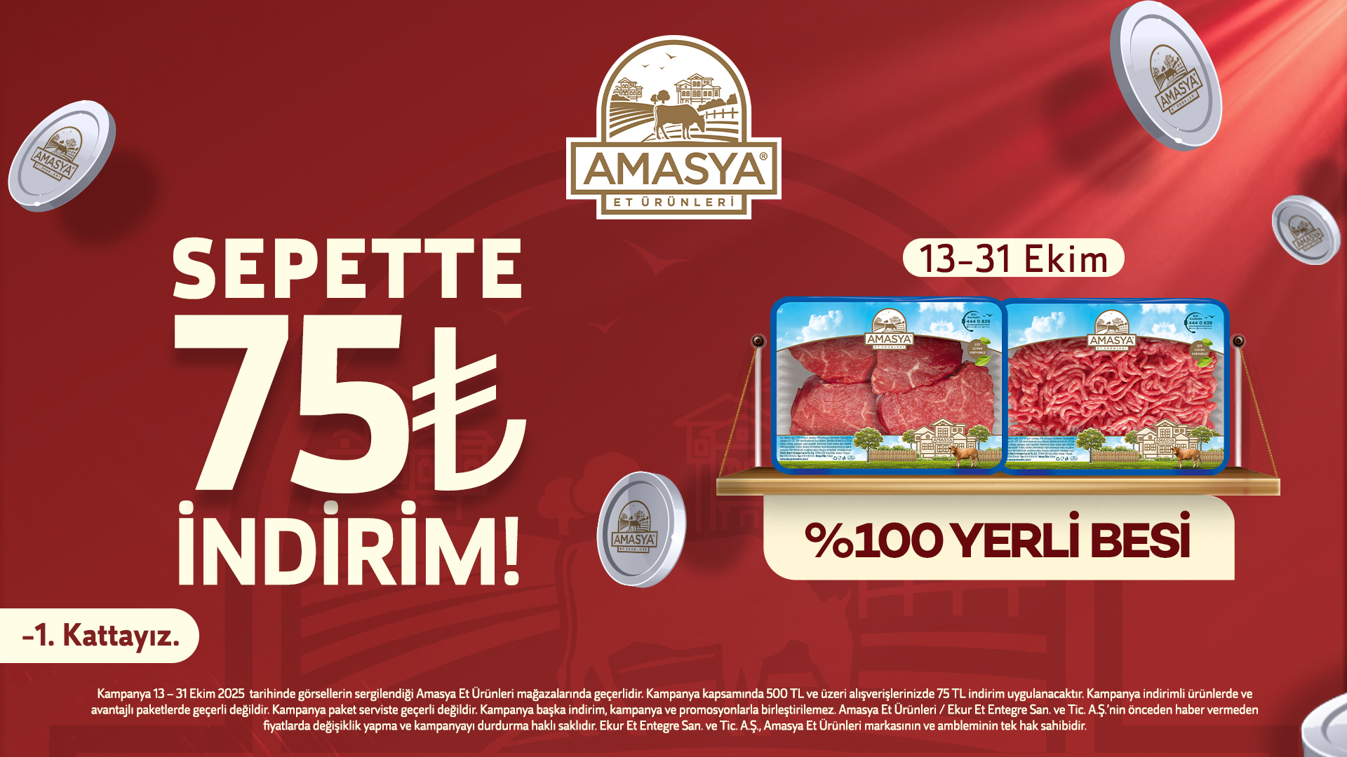 Amasya Et Ürünlerinde Sepette %75 İndirim