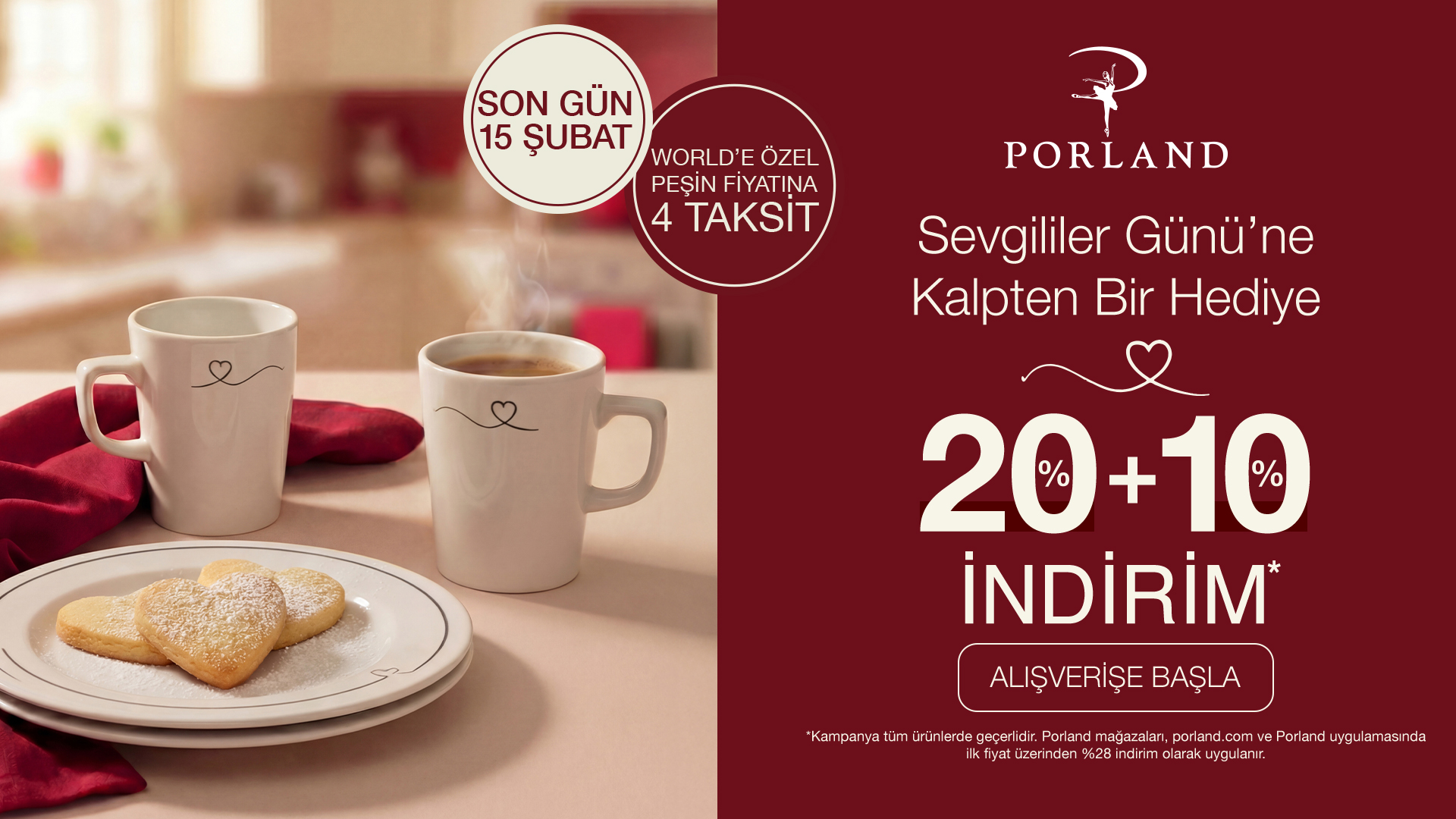 Porland'ta %20+%10 İndirim!
