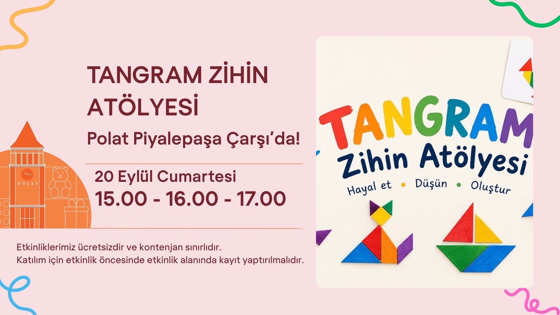 Tangram Mind Workshop is at Polat Piyalepaşa Çarşı!