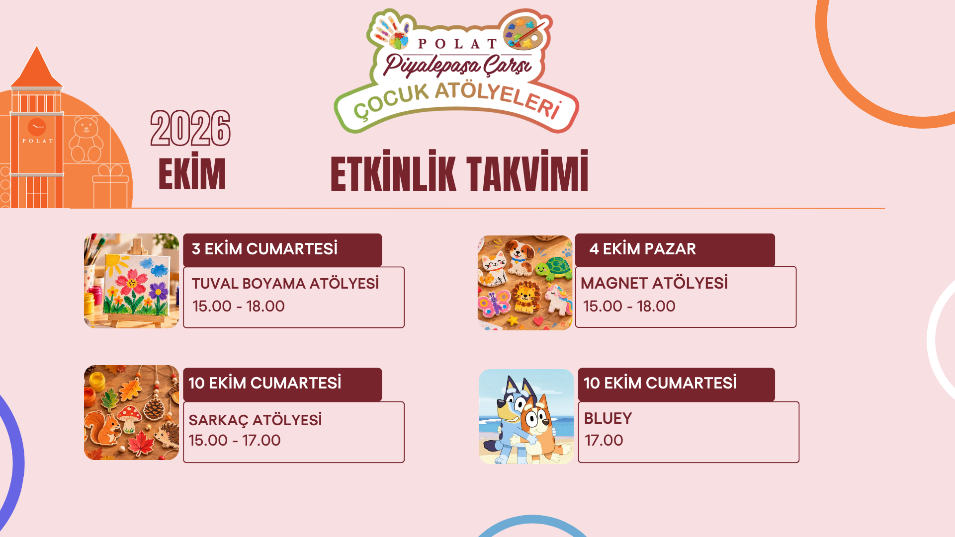 Ekim 2026 Çocuk Atölyeleri Polat Piyalepaşa Çarşı'da!